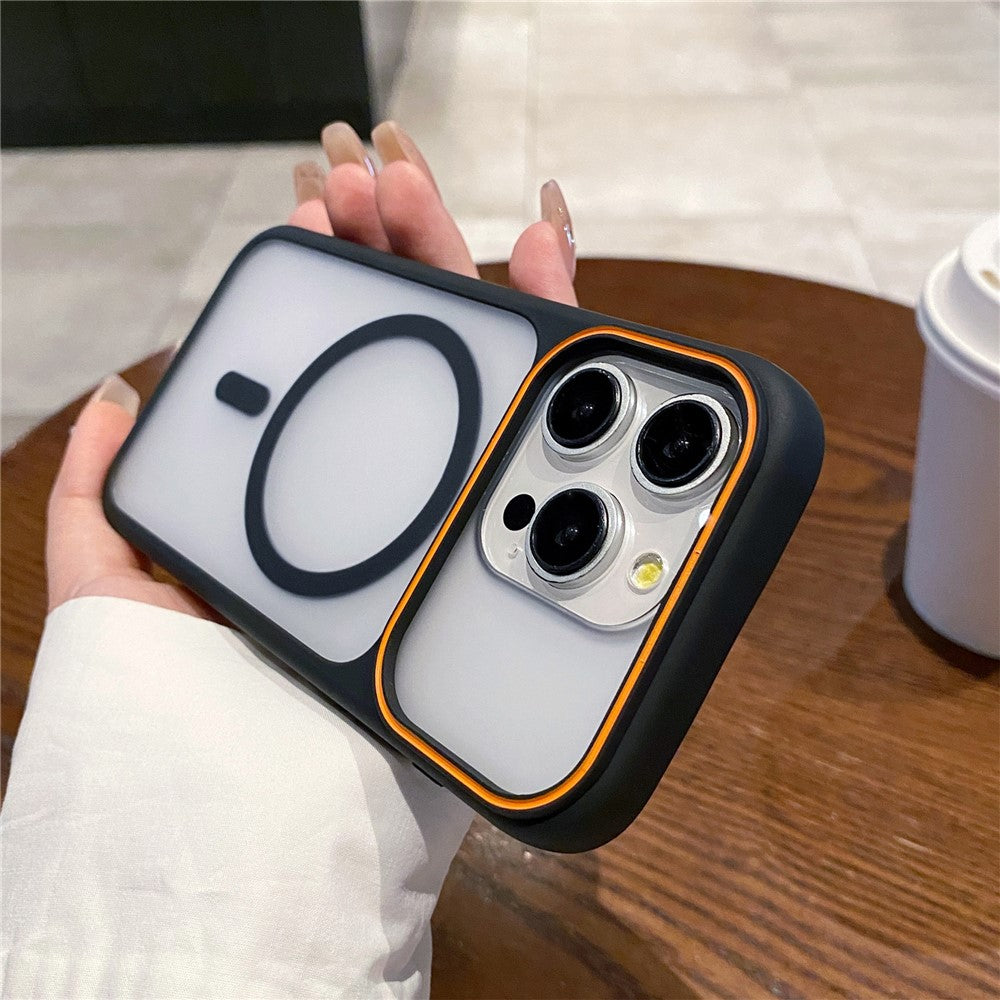För iPhone 12 Pro Max / 13 Pro Max Magnetiskt Skal Stort Visningsfönster TPU + PC Stötsäkert Mobilfodral