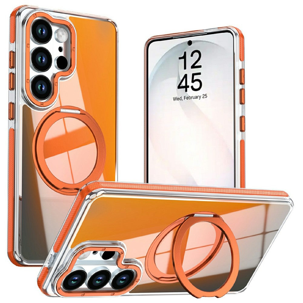 Samsung Galaxy S26 Ultra Magnetiskt Skal Chameleon Gradient TPU + Akryl Mobilskal med 360 Graders Roterande Stativ