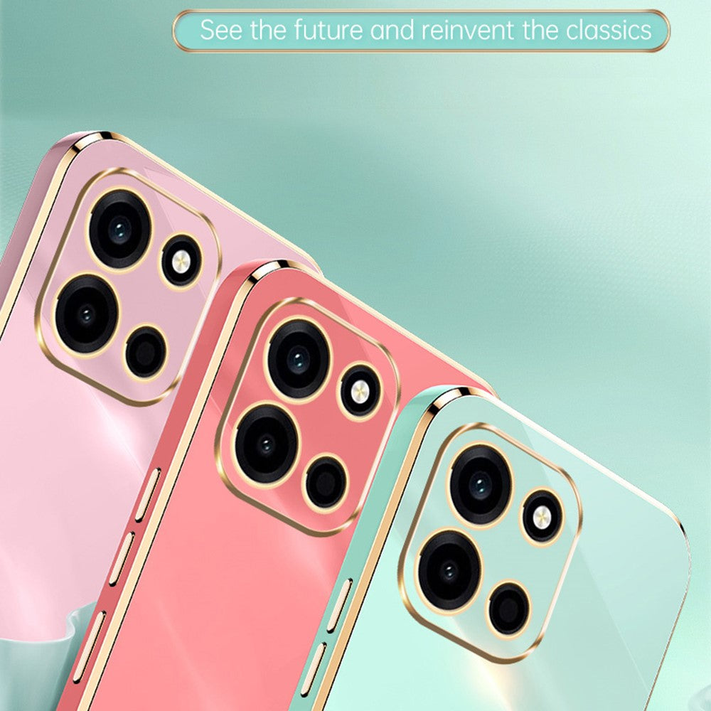 XINLI-skal för OnePlus Nord CE6 5G / Nord 6 5G / Turbo 6V 5G / Turbo 6 5G TPU-mobilskal med galvaniserad ram