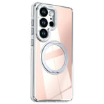 Samsung Galaxy S24 Ultra-magnetetui med fluorescerende design, TPU-akryl-bagside og 360° roterende stativ