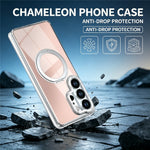 Samsung Galaxy S24 Ultra-magnetetui med fluorescerende design, TPU-akryl-bagside og 360° roterende stativ
