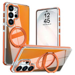 Samsung Galaxy S24 Ultra-magnetetui med fluorescerende design, TPU-akryl-bagside og 360° roterende stativ
