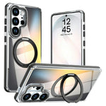 Samsung Galaxy S24 Ultra-magnetetui med fluorescerende design, TPU-akryl-bagside og 360° roterende stativ