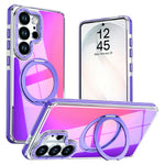 Samsung Galaxy S24 Ultra-magnetetui med fluorescerende design, TPU-akryl-bagside og 360° roterende stativ