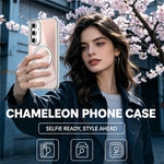 Til Samsung Galaxy S24 FE Magnetisk Cover Fluorescerende Design TPU Akryl Telefon Bagcover med 360° Roterende Støtteben