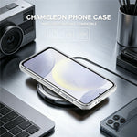 Til Samsung Galaxy S24 FE Magnetisk Cover Fluorescerende Design TPU Akryl Telefon Bagcover med 360° Roterende Støtteben
