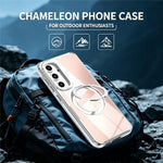Til Samsung Galaxy S24 FE Magnetisk Cover Fluorescerende Design TPU Akryl Telefon Bagcover med 360° Roterende Støtteben