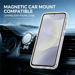 Til Samsung Galaxy S24 FE Magnetisk Cover Fluorescerende Design TPU Akryl Telefon Bagcover med 360° Roterende Støtteben