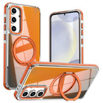 Magnetisk cover til Samsung Galaxy S24 FE, fluorescerende design, TPU-akryl, bagside med 360° roterende stativ