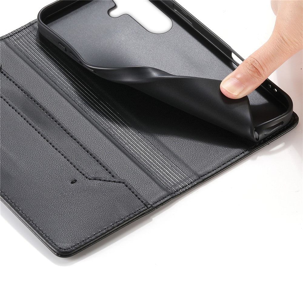 For Samsung Galaxy A27 5G Wallet Stand Case Line Splicing TPU PU Leather Phone Cover