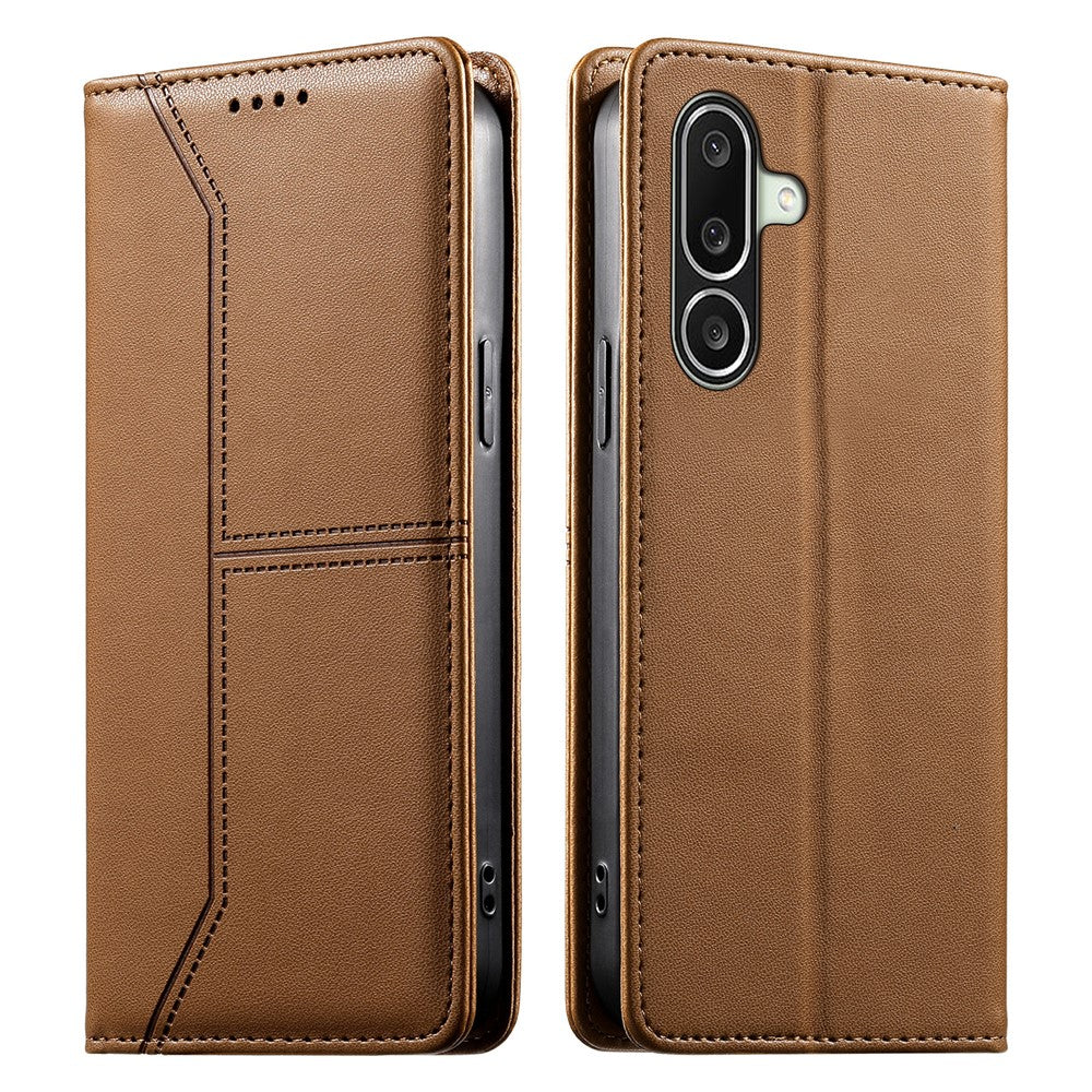 For Samsung Galaxy A27 5G Wallet Stand Case Line Splicing TPU PU Leather Phone Cover
