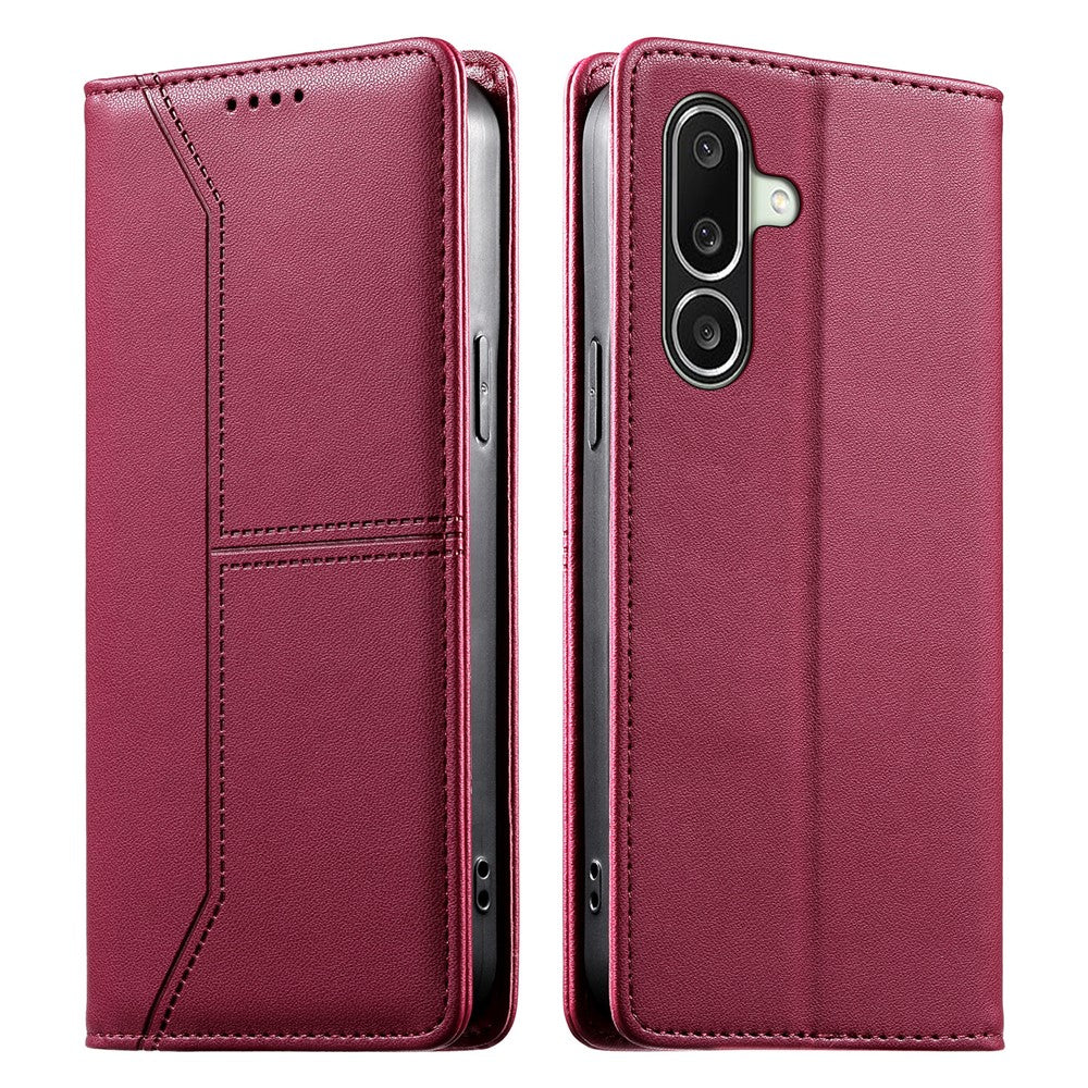 For Samsung Galaxy A27 5G Wallet Stand Case Line Splicing TPU PU Leather Phone Cover