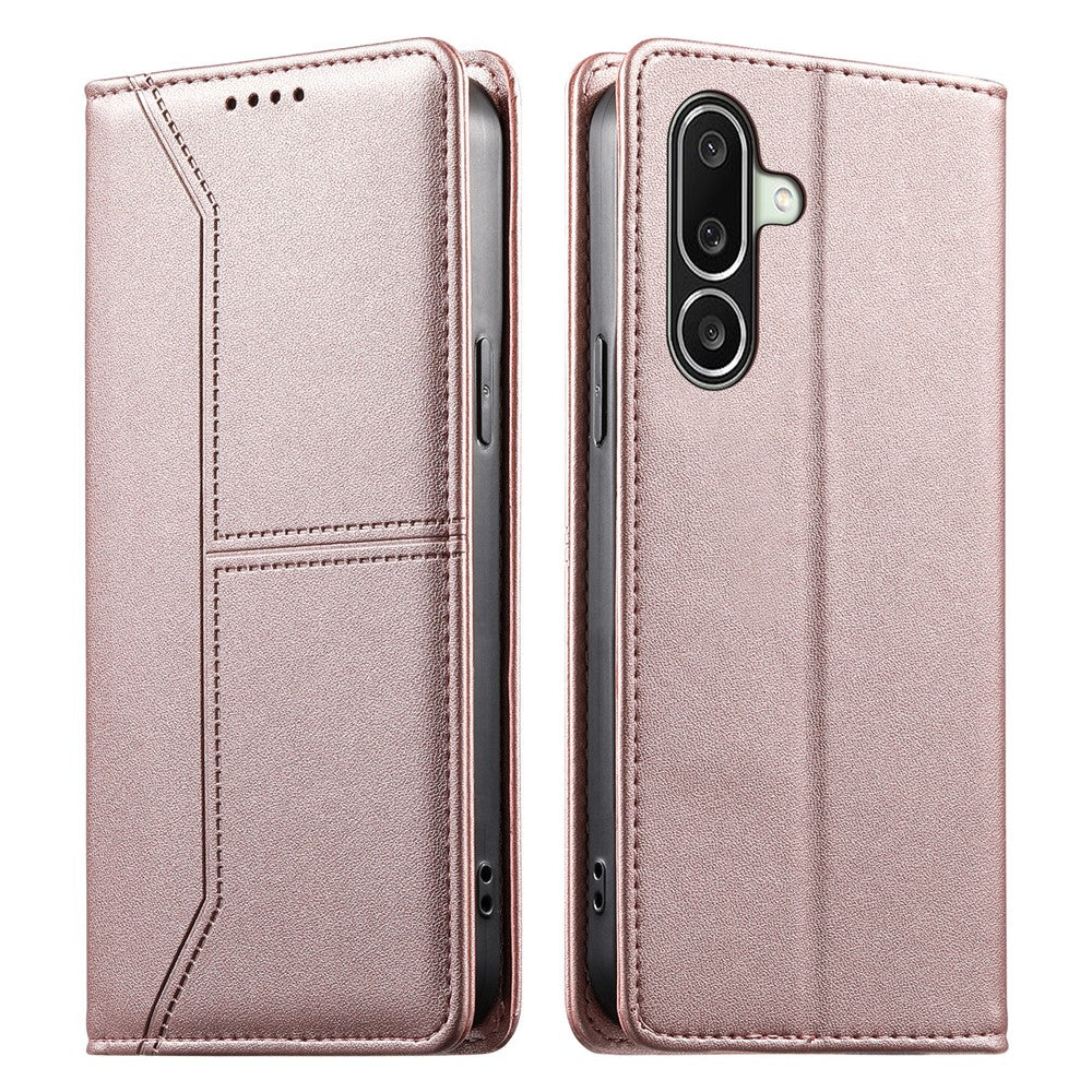 For Samsung Galaxy A27 5G Wallet Stand Case Line Splicing TPU PU Leather Phone Cover