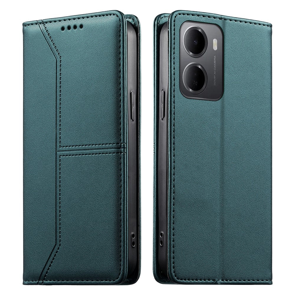 For Xiaomi Redmi 15a 5G Wallet Stand Case Line Splicing TPU PU Leather Phone Cover