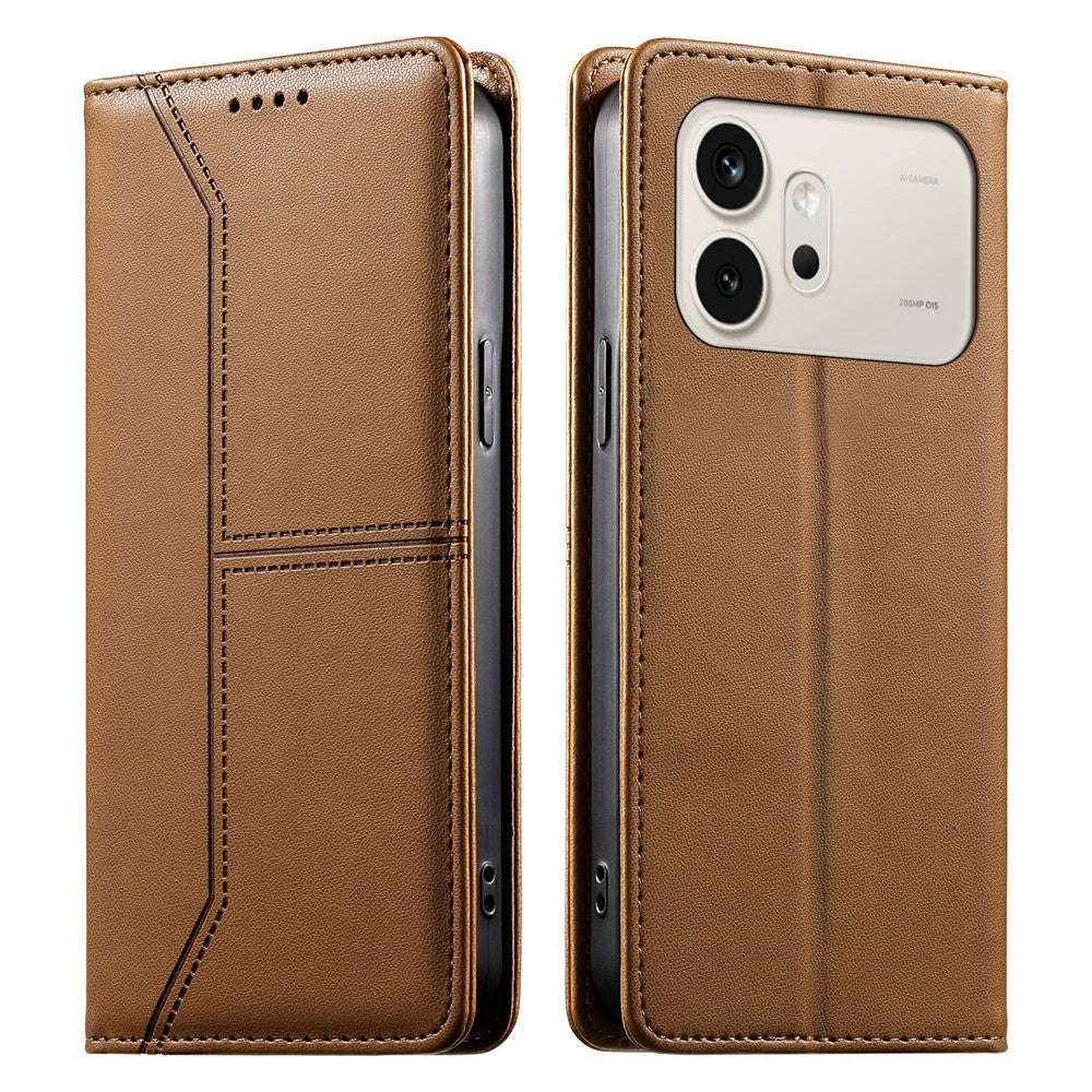For Honor 600 5G Wallet Stand Case Line Splicing TPU PU Leather Phone Cover