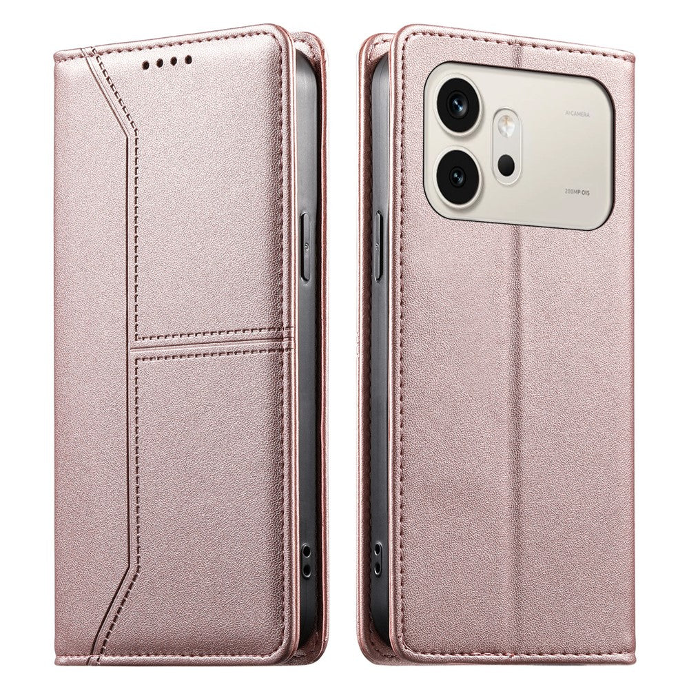 For Honor 600 5G Wallet Stand Case Line Splicing TPU PU Leather Phone Cover
