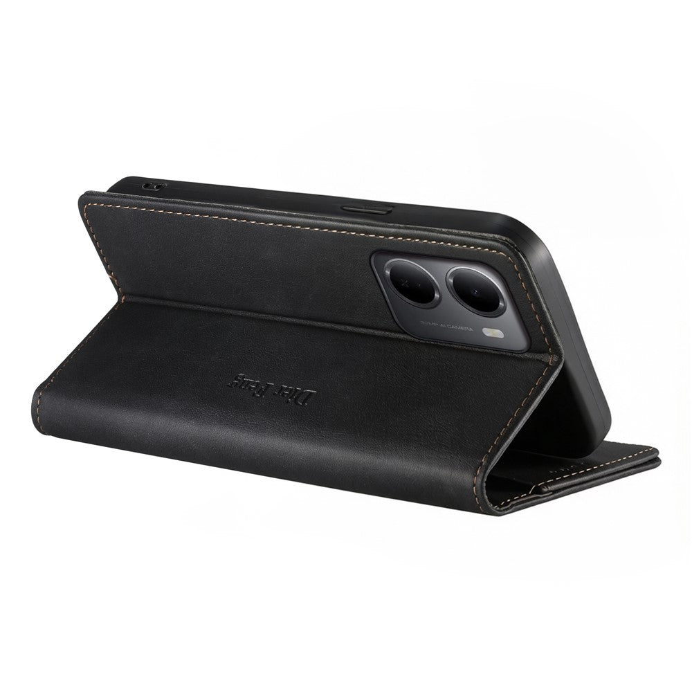 DIERFENG DF-019 for Xiaomi Redmi 15a 5G Leather Wallet Case Magnetic Flip Cover with Card Slots RFID Blocking