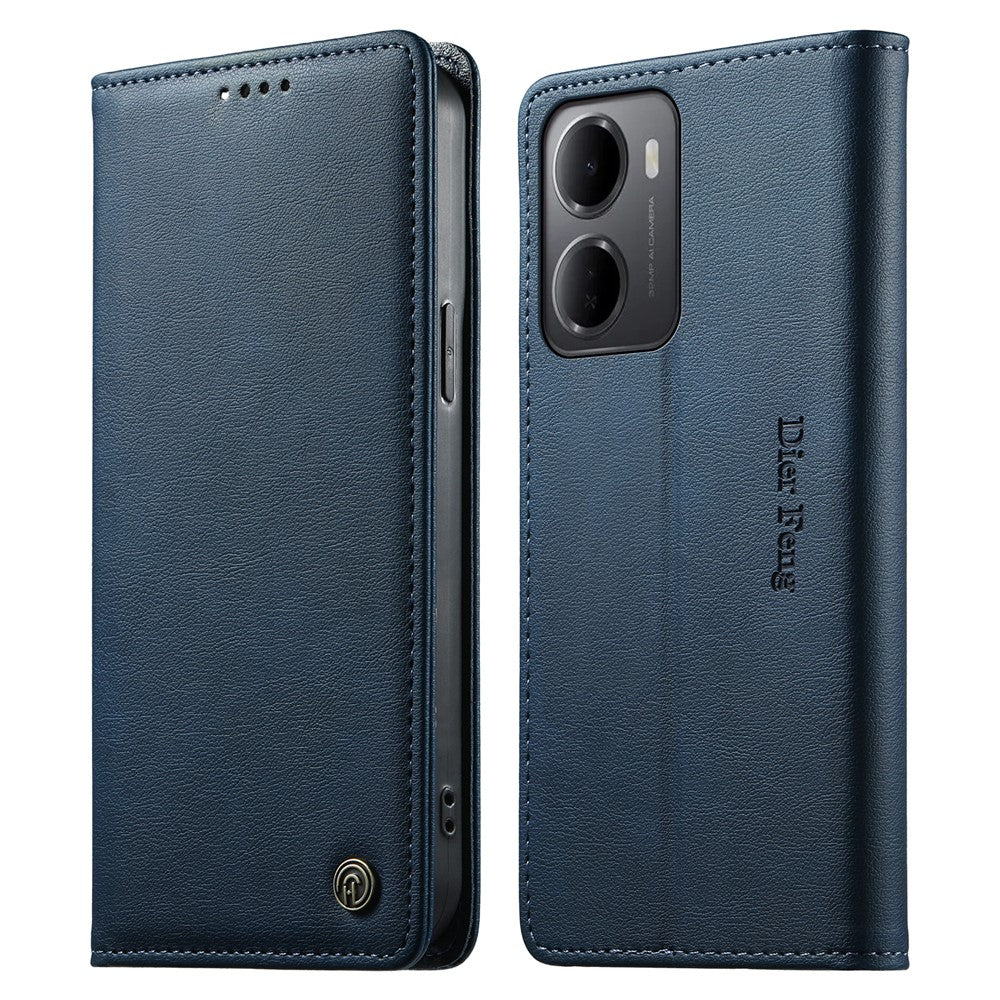 DIERFENG DF-019 for Xiaomi Redmi 15a 5G Leather Wallet Case Magnetic Flip Cover with Card Slots RFID Blocking