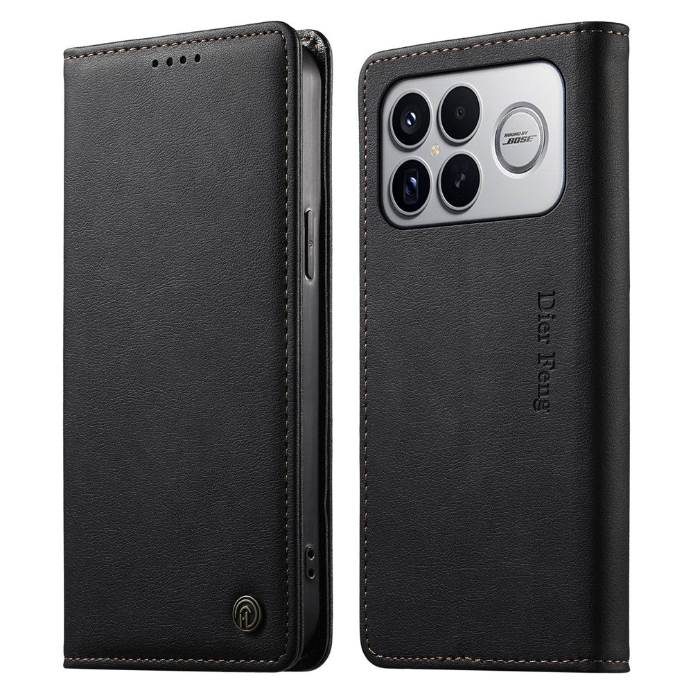 DIERFENG DF-019 for Xiaomi Poco F8 Ultra 5G / Redmi K90 Pro Max 5G Leather Wallet Case Magnetic Flip Cover with Card Slots RFID Blocking