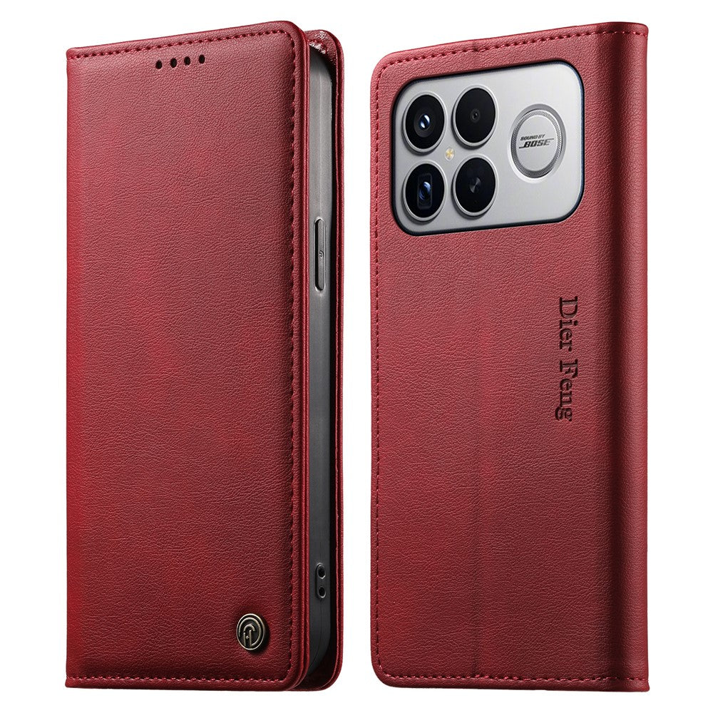 DIERFENG DF-019 for Xiaomi Poco F8 Ultra 5G / Redmi K90 Pro Max 5G Leather Wallet Case Magnetic Flip Cover with Card Slots RFID Blocking