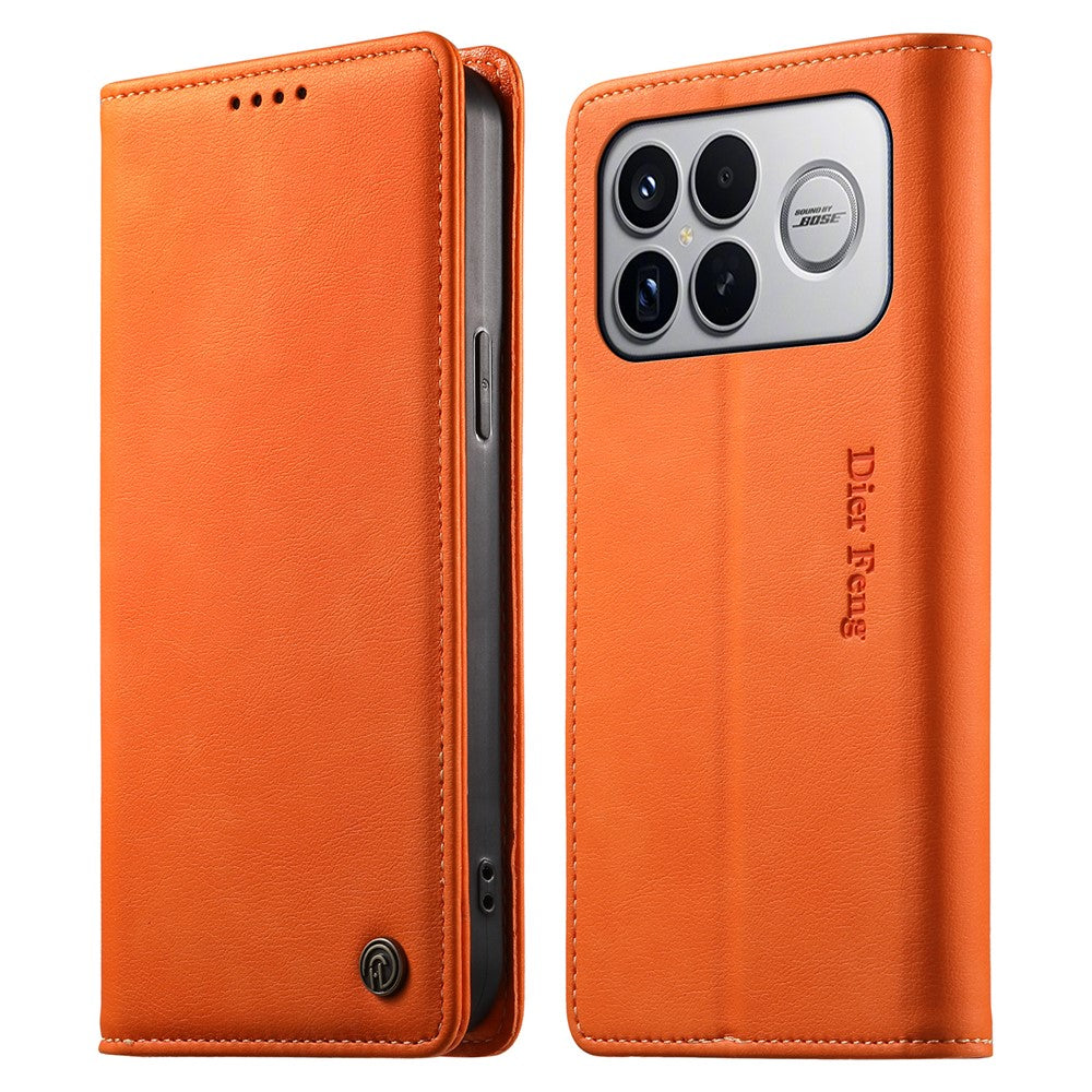 DIERFENG DF-019 for Xiaomi Poco F8 Ultra 5G / Redmi K90 Pro Max 5G Leather Wallet Case Magnetic Flip Cover with Card Slots RFID Blocking