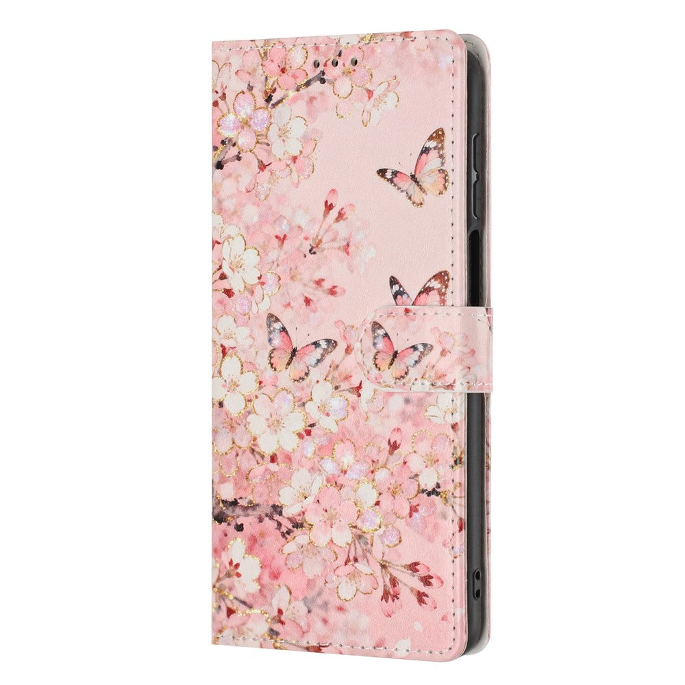 For Samsung Galaxy A25 5G (Global) (161mm) Wallet Case Pattern Printing PU Leather Stand Flip Phone Cover with Wrist Strap