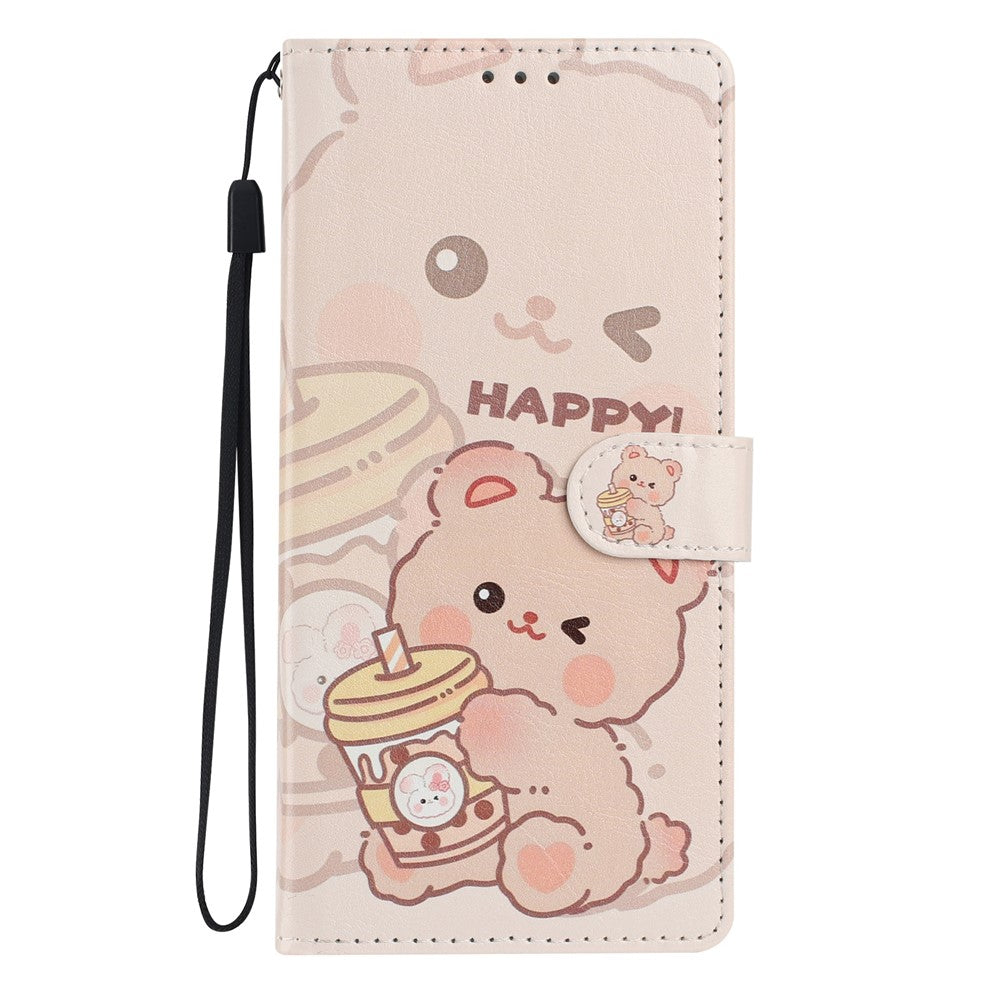 Wallet Case For Samsung Galaxy A15 5G / 4G Pattern Printing PU Leather Stand Flip Phone Cover with Wrist Strap