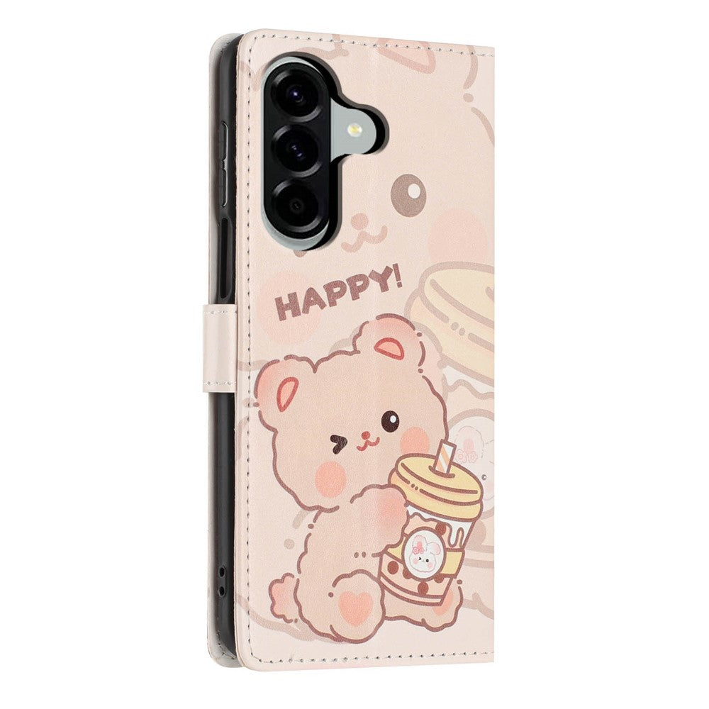 Wallet Case For Samsung Galaxy A15 5G / 4G Pattern Printing PU Leather Stand Flip Phone Cover with Wrist Strap