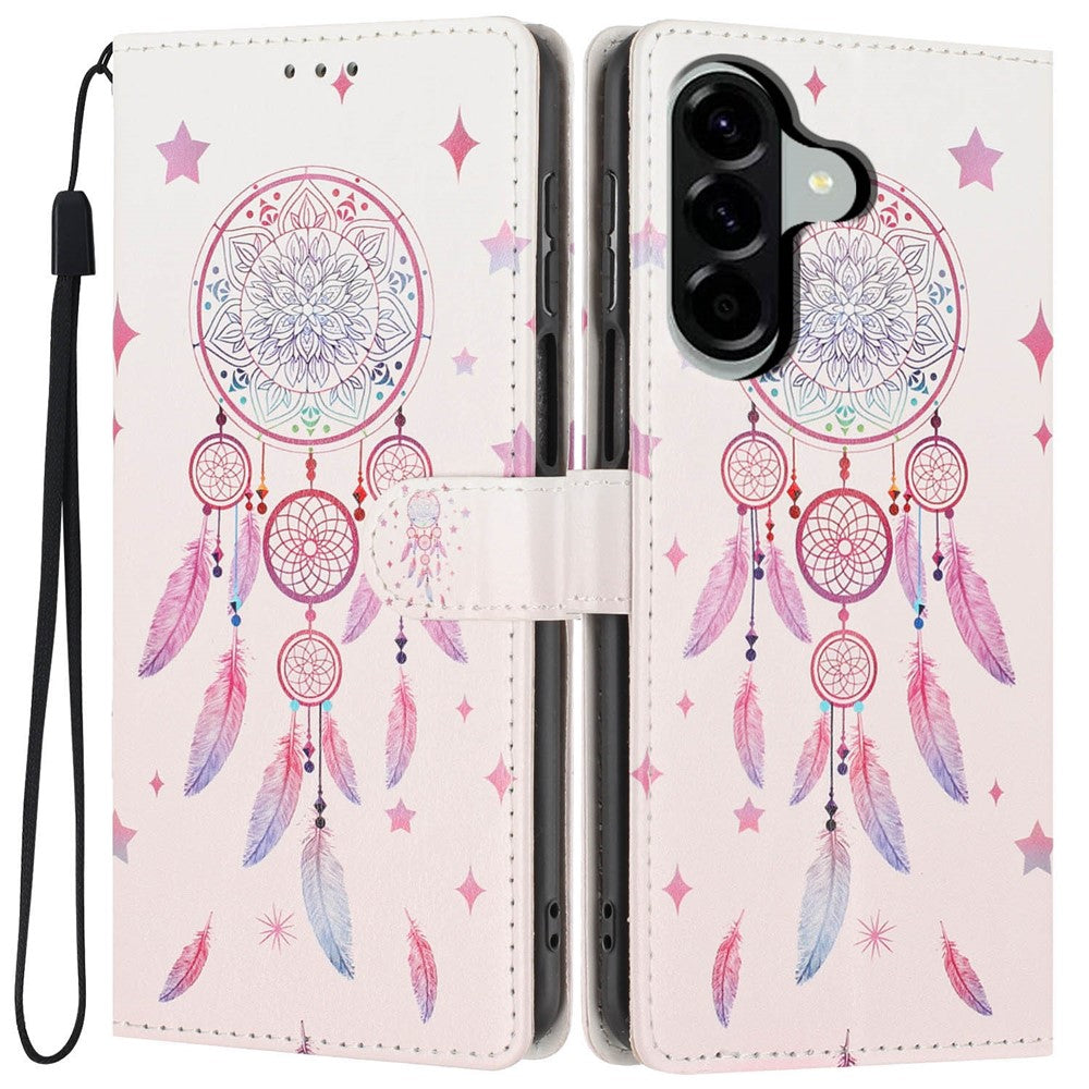 Wallet Case For Samsung Galaxy A15 5G / 4G Pattern Printing PU Leather Stand Flip Phone Cover with Wrist Strap