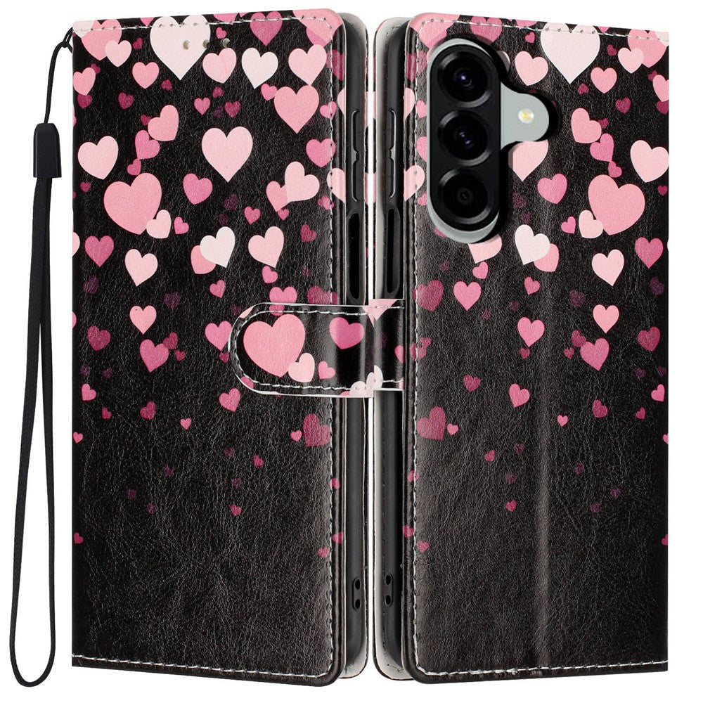 Wallet Case For Samsung Galaxy A15 5G / 4G Pattern Printing PU Leather Stand Flip Phone Cover with Wrist Strap
