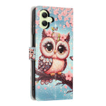 Til Samsung Galaxy A05 4G Pung Etui Mønsterprint PU Læder Stand Flip Telefon Cover med Håndledsrem