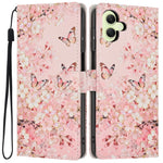 Til Samsung Galaxy A05 4G Pung Etui Mønsterprint PU Læder Stand Flip Telefon Cover med Håndledsrem