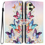 Til Samsung Galaxy A05 4G Pung Etui Mønsterprint PU Læder Stand Flip Telefon Cover med Håndledsrem
