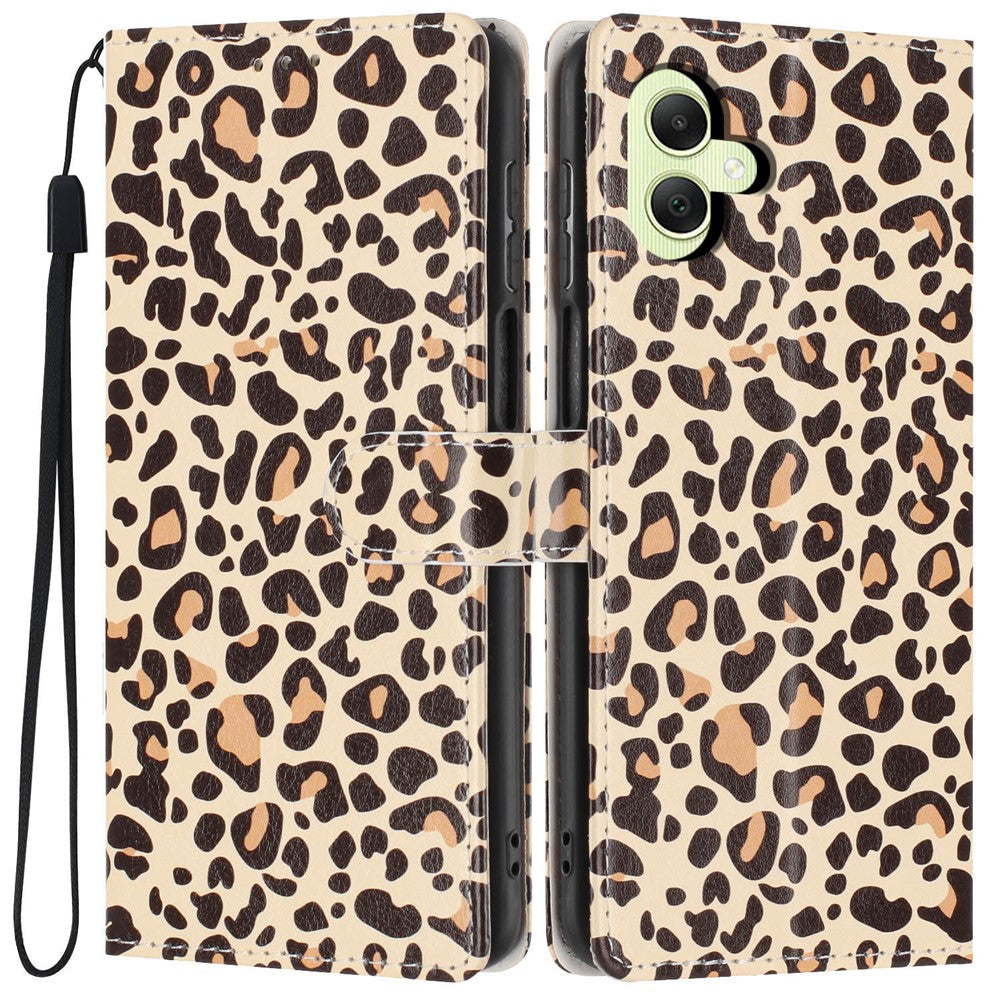 Til Samsung Galaxy A05 4G Pung Etui Mønsterprint PU Læder Stand Flip Telefon Cover med Håndledsrem
