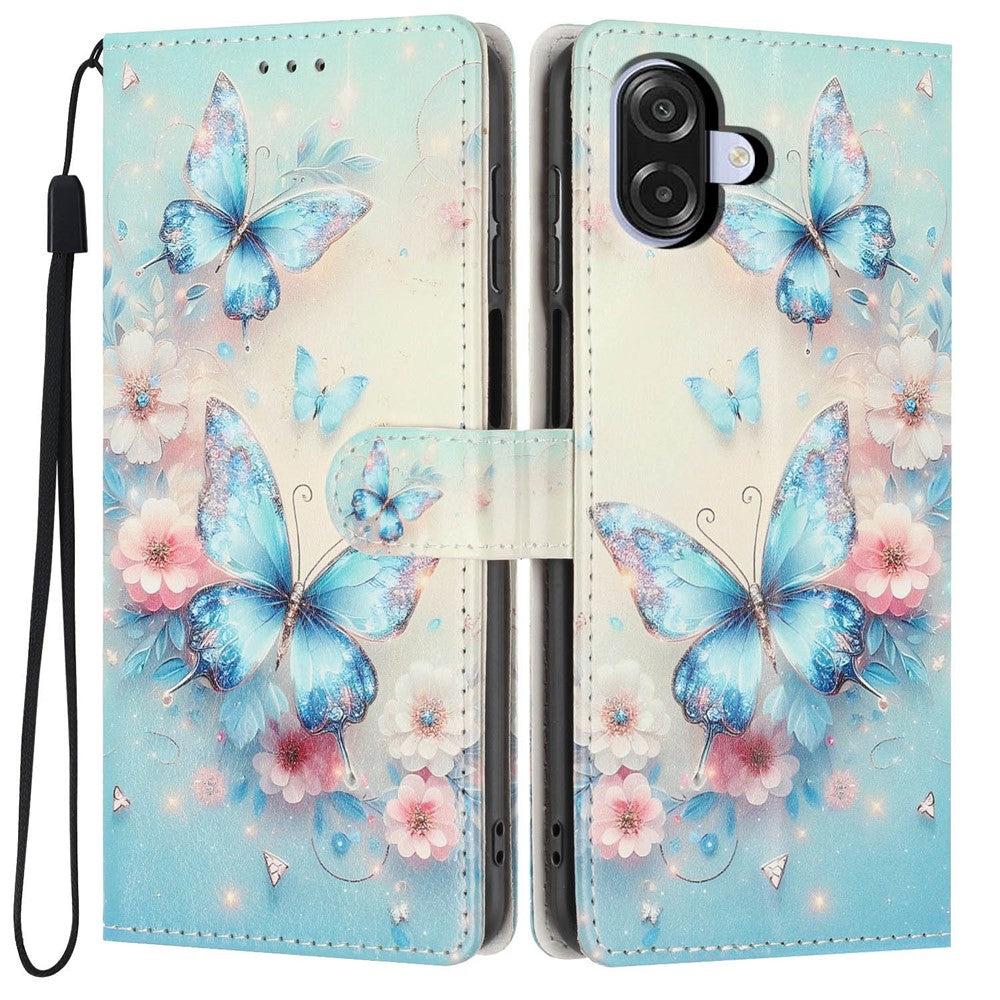 Wallet Case For Samsung Galaxy A06 4G  /  5G Pattern Printing PU Leather Stand Flip Phone Cover with Wrist Strap