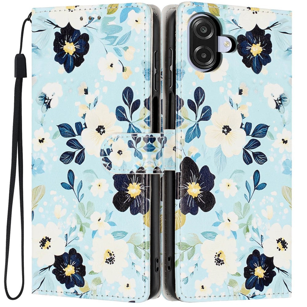 Wallet Case For Samsung Galaxy A06 4G  /  5G Pattern Printing PU Leather Stand Flip Phone Cover with Wrist Strap