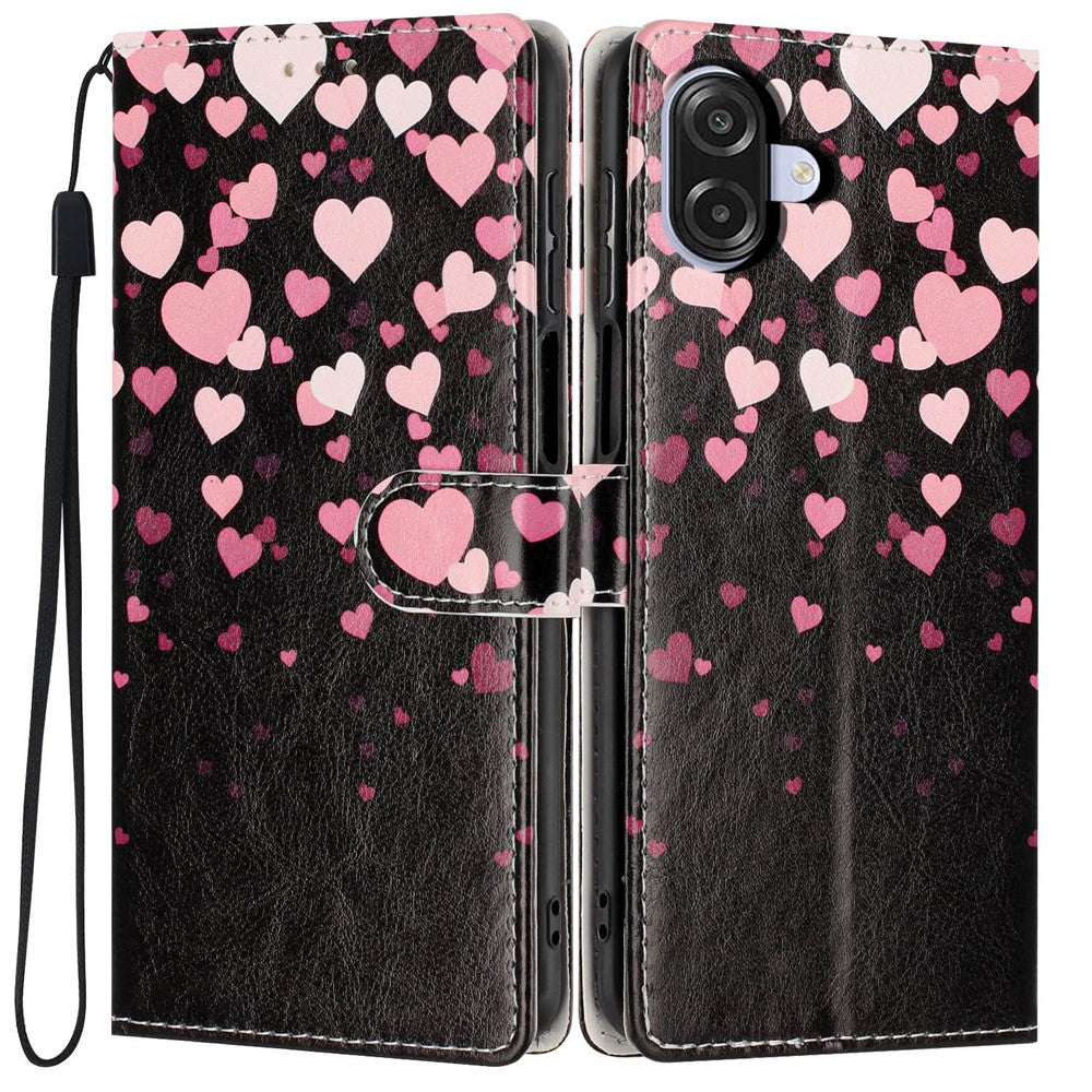 Wallet Case For Samsung Galaxy A06 4G  /  5G Pattern Printing PU Leather Stand Flip Phone Cover with Wrist Strap