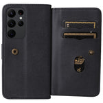 For Samsung Galaxy S23 Ultra Leather Case with 10 Card Holder Phone Cover Stand