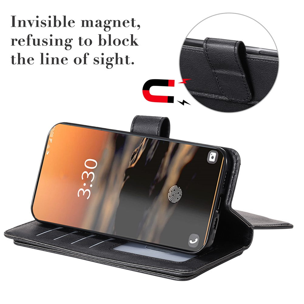 For Samsung Galaxy S23 Ultra Leather Case with 10 Card Holder Phone Cover Stand
