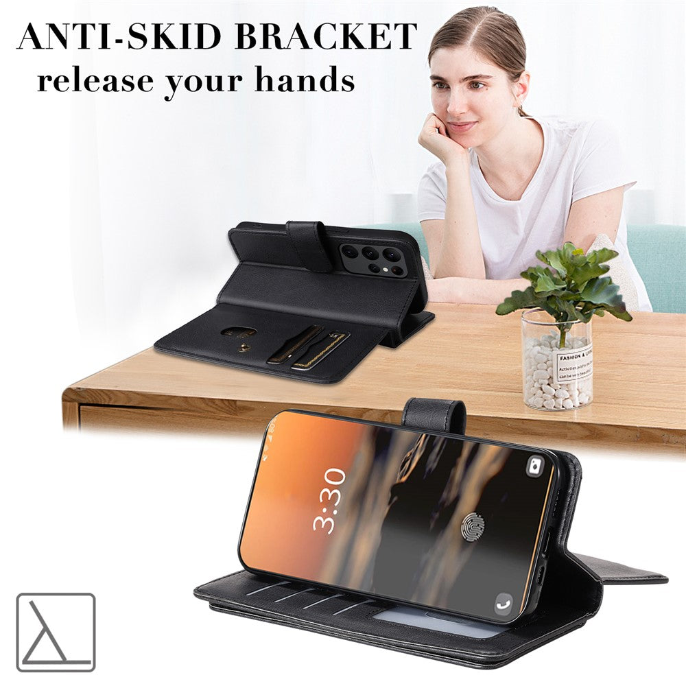 For Samsung Galaxy S23 Ultra Leather Case with 10 Card Holder Phone Cover Stand