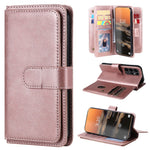 For Samsung Galaxy S23 Ultra Leather Case with 10 Card Holder Phone Cover Stand