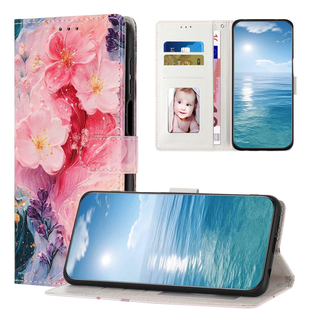 Wallet Case For Xiaomi Redmi Note 14 Pro 5G  /  Poco X7 5G Pattern Printing PU Leather Stand Flip Phone Cover with Wrist Strap