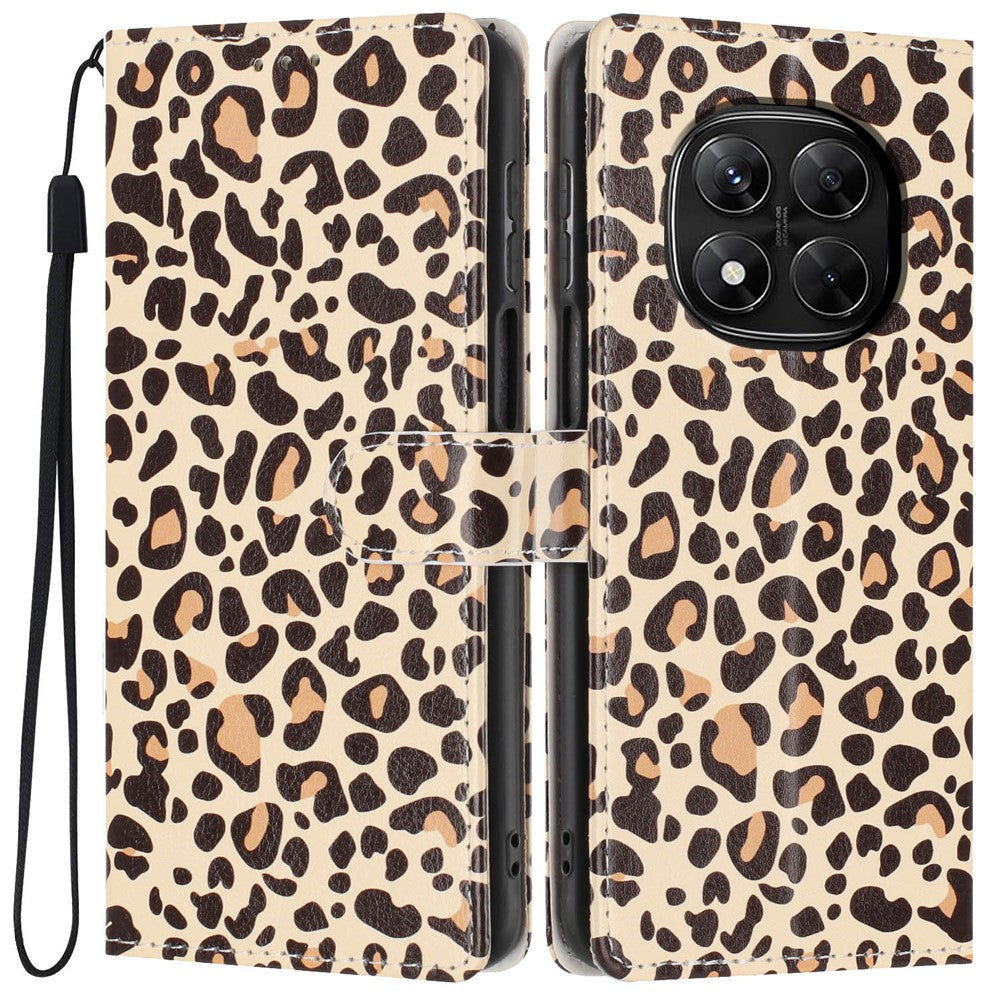 Wallet Case For Xiaomi Redmi Note 14 Pro 5G  /  Poco X7 5G Pattern Printing PU Leather Stand Flip Phone Cover with Wrist Strap