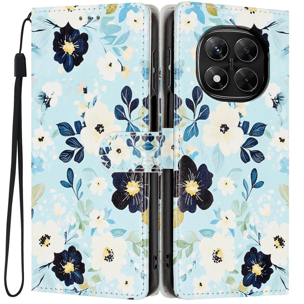 Wallet Case For Xiaomi Redmi Note 14 Pro 5G  /  Poco X7 5G Pattern Printing PU Leather Stand Flip Phone Cover with Wrist Strap