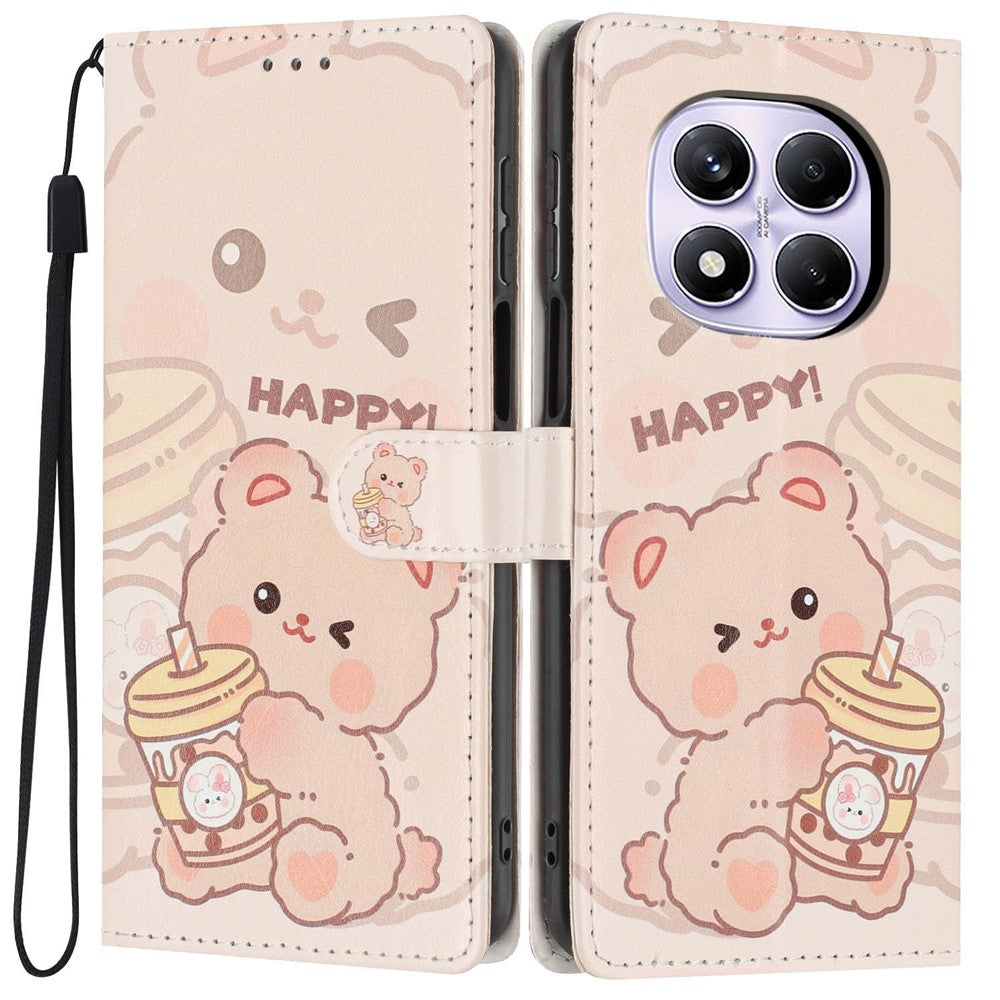 For Xiaomi Redmi Note 15 Pro 4G (Global) Wallet Case Pattern Printing PU Leather Stand Flip Phone Cover with Wrist Strap
