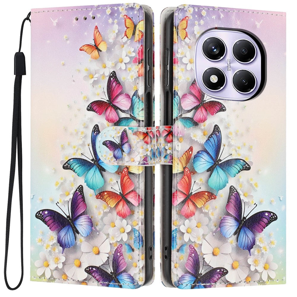 For Xiaomi Redmi Note 15 Pro 4G (Global) Wallet Case Pattern Printing PU Leather Stand Flip Phone Cover with Wrist Strap