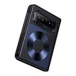 Huawei Pura X Max magnetiskt skal i PU-läder + PC-galvaniserat mobilskal med härdat glasfilm