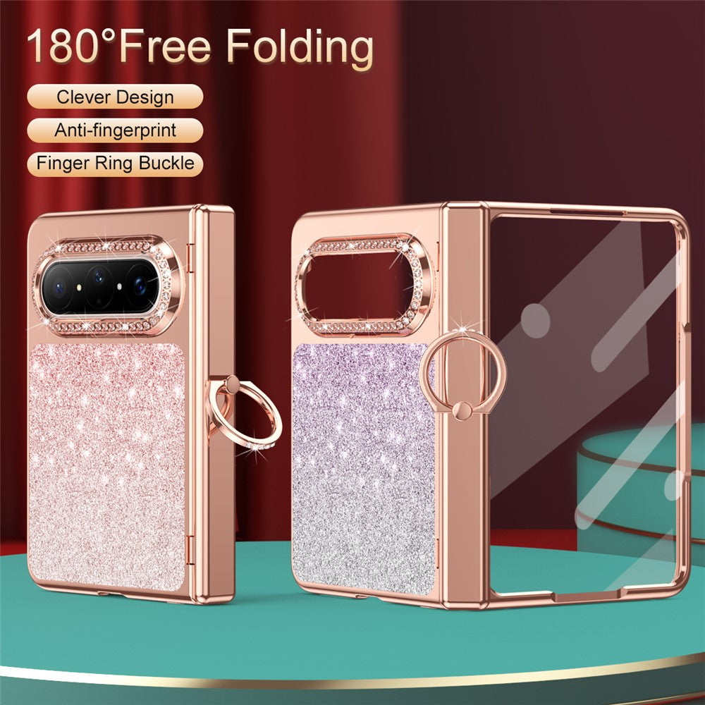 For Huawei Pura X Max Case Glitter Design Rhinestone Decor Hard PC Phone Cover