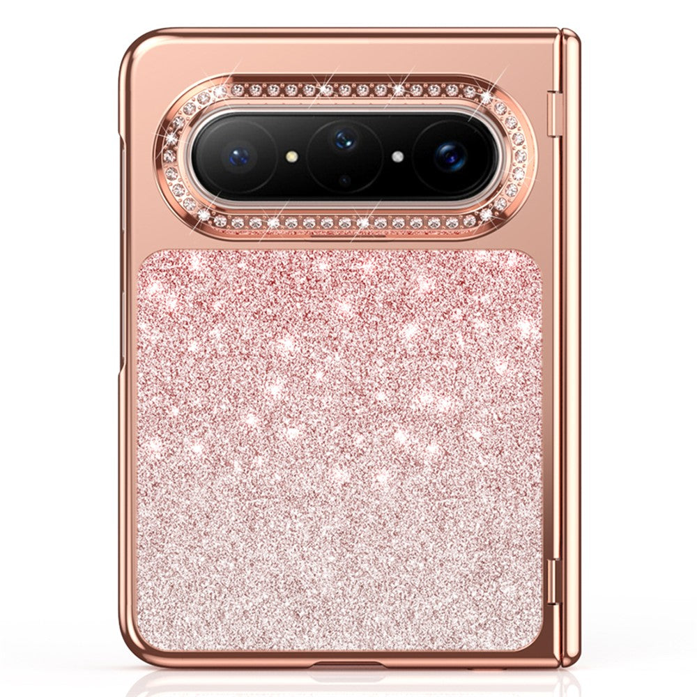 For Huawei Pura X Max Case Glitter Design Rhinestone Decor Hard PC Phone Cover