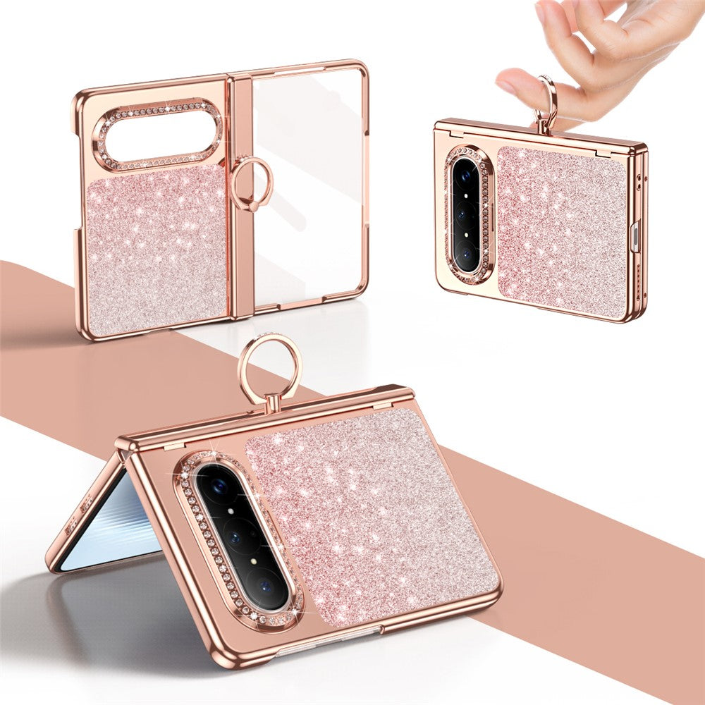 For Huawei Pura X Max Case Glitter Design Rhinestone Decor Hard PC Phone Cover